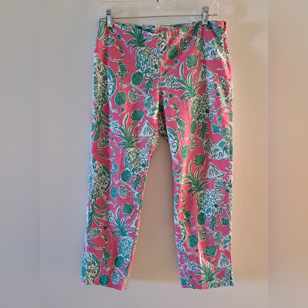 Lilly Pulitzer Originals Series Scorpion Bowl Print Capri Pants Size 6